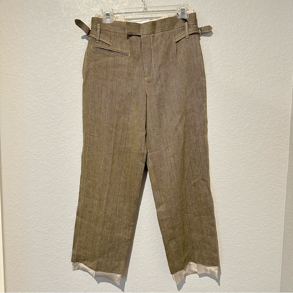 New $129 Zara Campaign Collection Contrast Linen Blend Pants XS 2624/023 - Picture 2 of 10